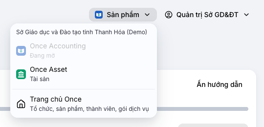 Menu Sản phẩm