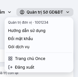 Menu tài khoản
